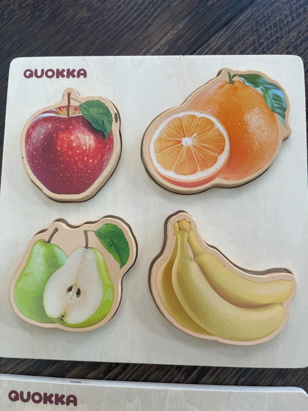 Quokka 6 Wooden Kids Puzzle Set - Colorful Animals, Fruits & Shapes